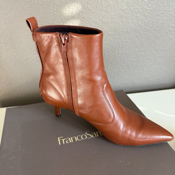 Franco Sarto Womens Brown Leather Booties - Picture 8 of 12